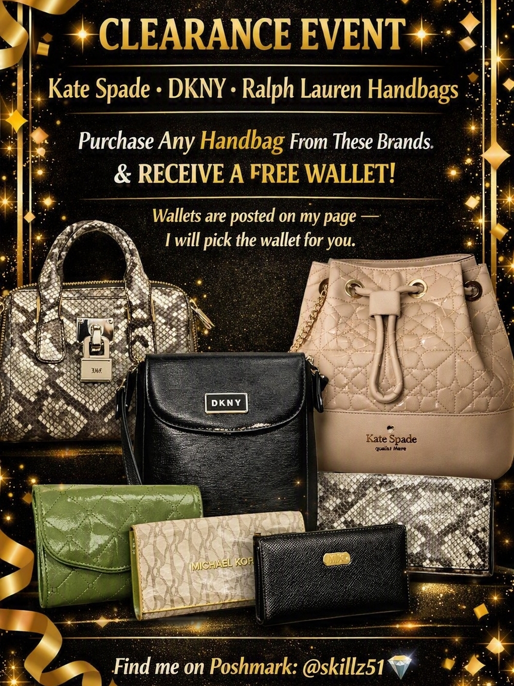 CLEARANCE EVENT INCLUDES A BONUS GIFT ✨Kate Spade • DKNY • Ralph Lauren Handbags
